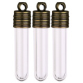 New Arrival Fantasy Small Tiny Transparent Clear Glass Bottle Tube Long Wish Vials with Lid Bottle Brones 25mm MS201 Wish E0B2