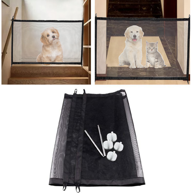 New Magic Pet Dog Gate Pet Fence Barrier Folding Safe Guard Indoor Outdoor Puppy Dog Separation Protect Enclosure Pet Supplies
