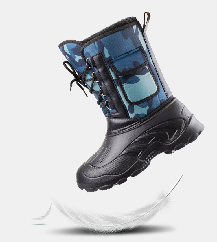 -45 Degree Men Wool Snow Boots Waterproof Men's Winter Outdoor Calf Boots Mans Boot Fashion Work Shoes Men Fishing Botas 40-46