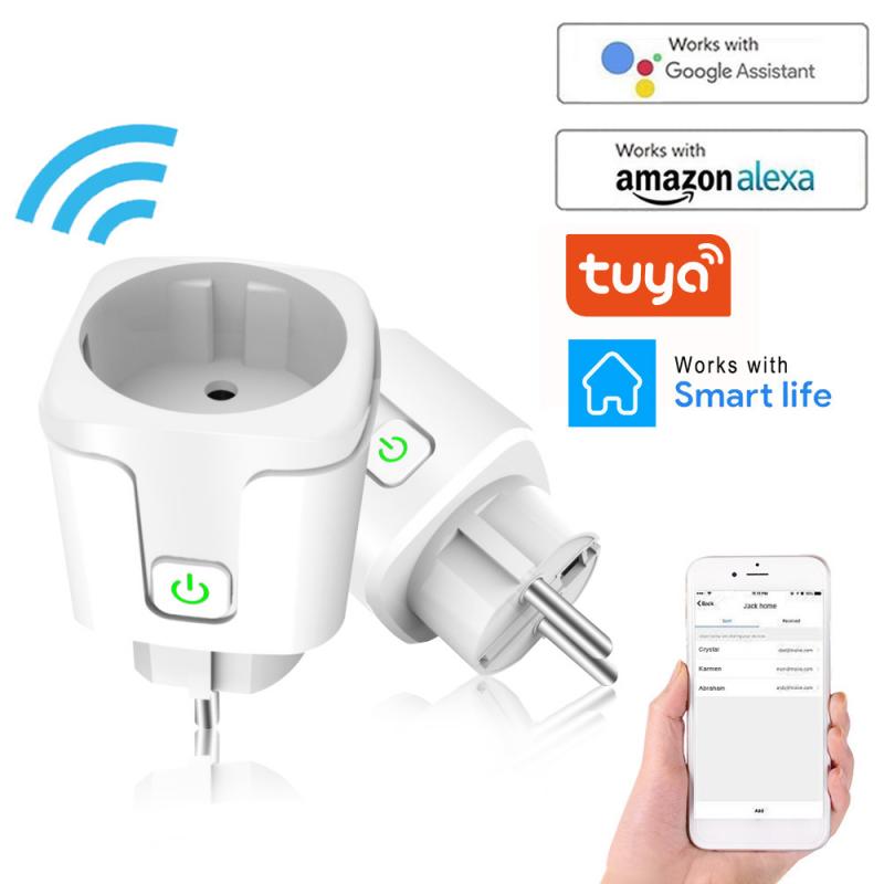 16A Power Smart WiFi Plug With Power Monitor Timing Wifi Wireless Smart Socket Outlet With Alexa Google Home Voice Control