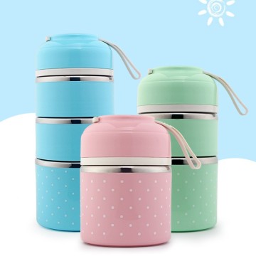 Cute Japanese Thermal Lunch Box Leak-Proof Stainless Steel Bento Box Kids Portable Picnic School Food Container Kitchen Supplies