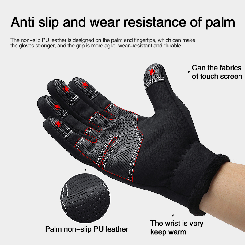 Unisex Touchscreen Winter Thermal Warm Fishing Gloves Cycling Bicycle Bike Ski Outdoor Camping Hiking Motorcycle Gloves Sports