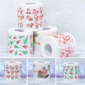 Christmas Pattern Toilet Paper Home Bath Toilet Roll Paper Christmas Supplies Tissue Bathroom Decor
