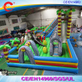 new design 12x8m inflatable dinosaur park fun city kids party inflatable bouncer house bouncing castle with slide