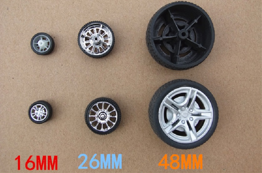 4pcs K405B 16mm Diameter Mini Rubber Wheels four-wheel Drive Car Wheel DIY Toys Parts Sell At A Loss USA Belarus Ukraine