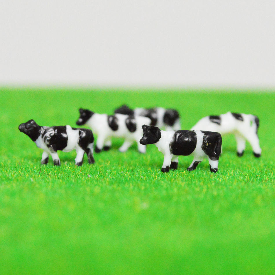 Animal model toy train 100pcs 1/150 Farm Animal model for architectural model layout miniature scale model cow