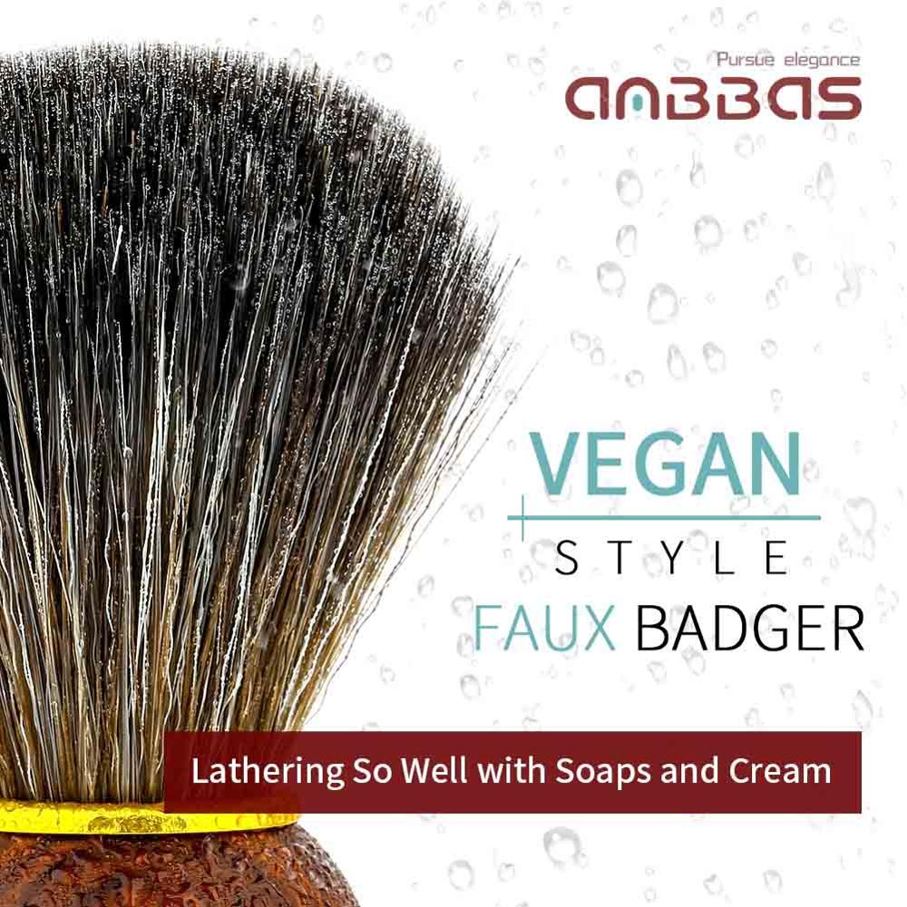 Synthetic Badger Hair Shaving Brush Rare Blood Ebony Wood Handle Foam Brush for Men Wet Shave Gift