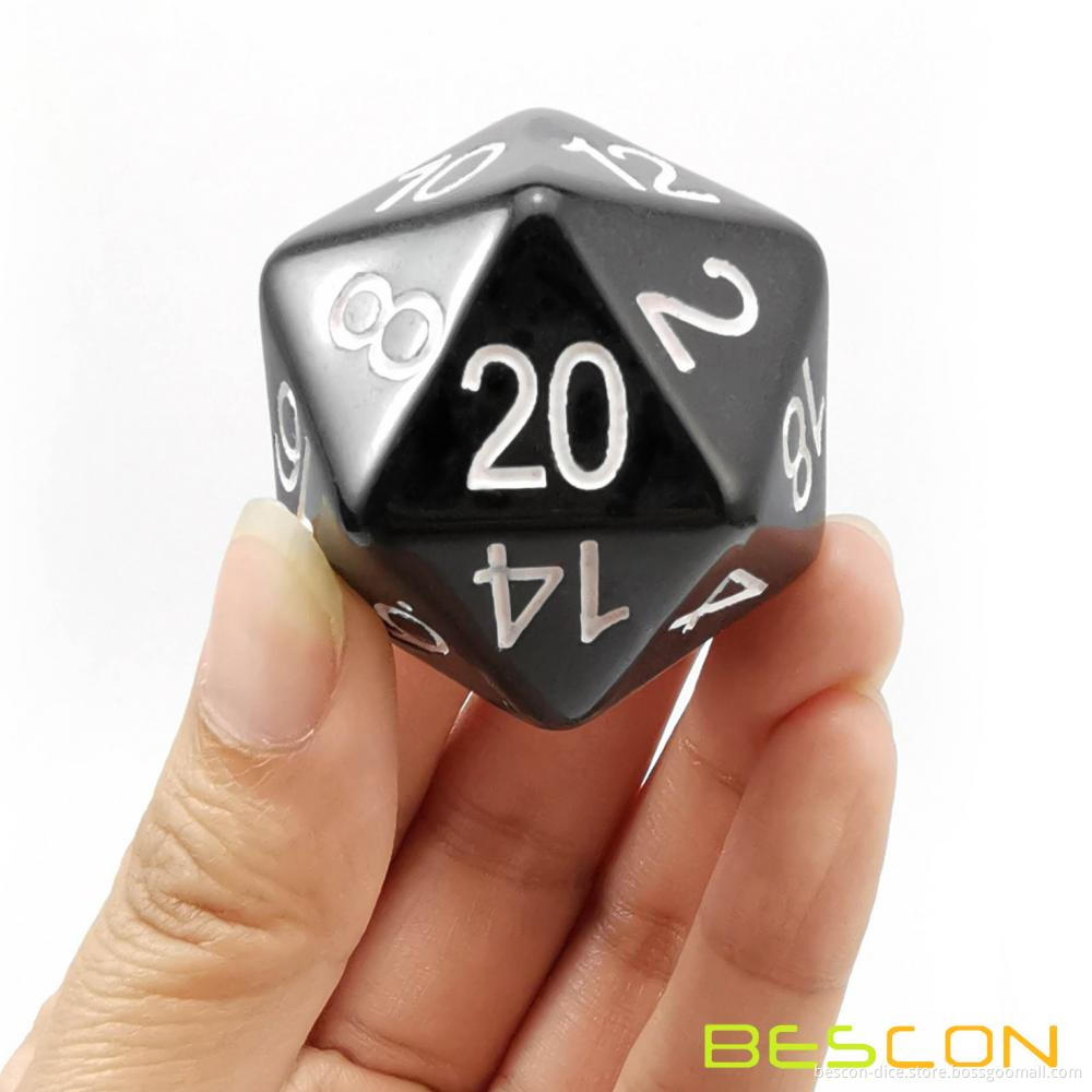 Bescon Jumbo D20 38MM, Big Size 20 Sides Dice, Big 20 Faces Cube 1.5 inch Solid Colors