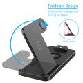 FDGAO 15W Qi Wireless Charger Stand Dock For iPhone 12 11 X XR XS Apple Watch SE 6 5 4 3 2 Airpods 4 IN 1 Fast Charging Station