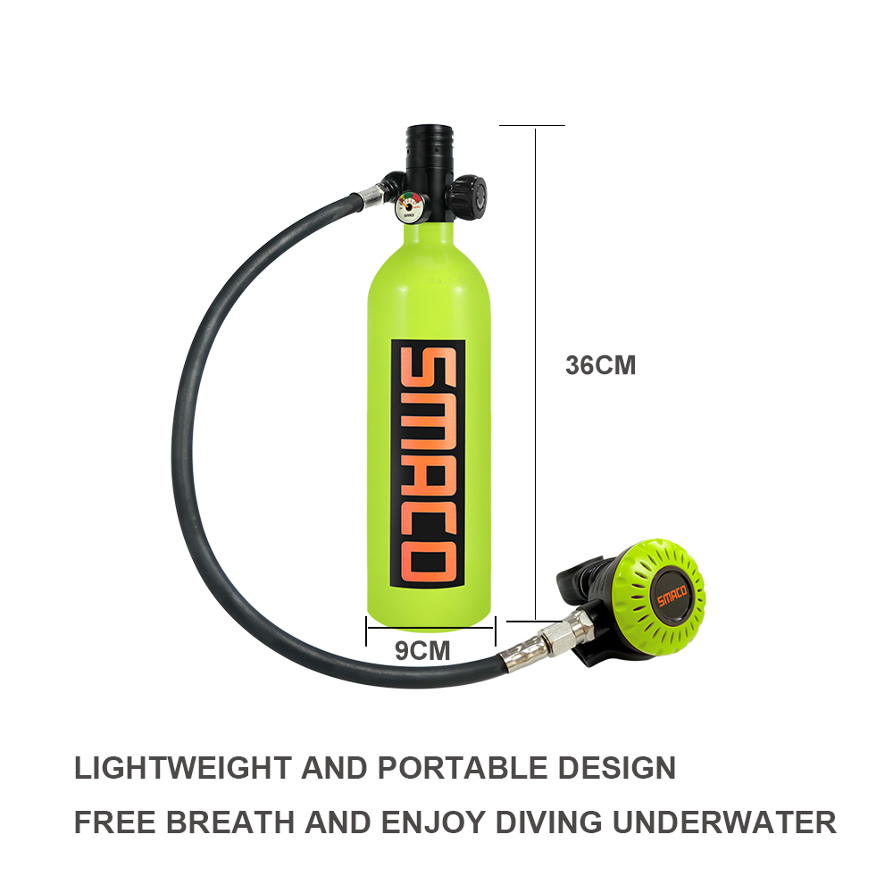 SMACO Mini Scuba Diving Tank and Dive Mask Combination, Free Breathing Underwater for 16 Minutes