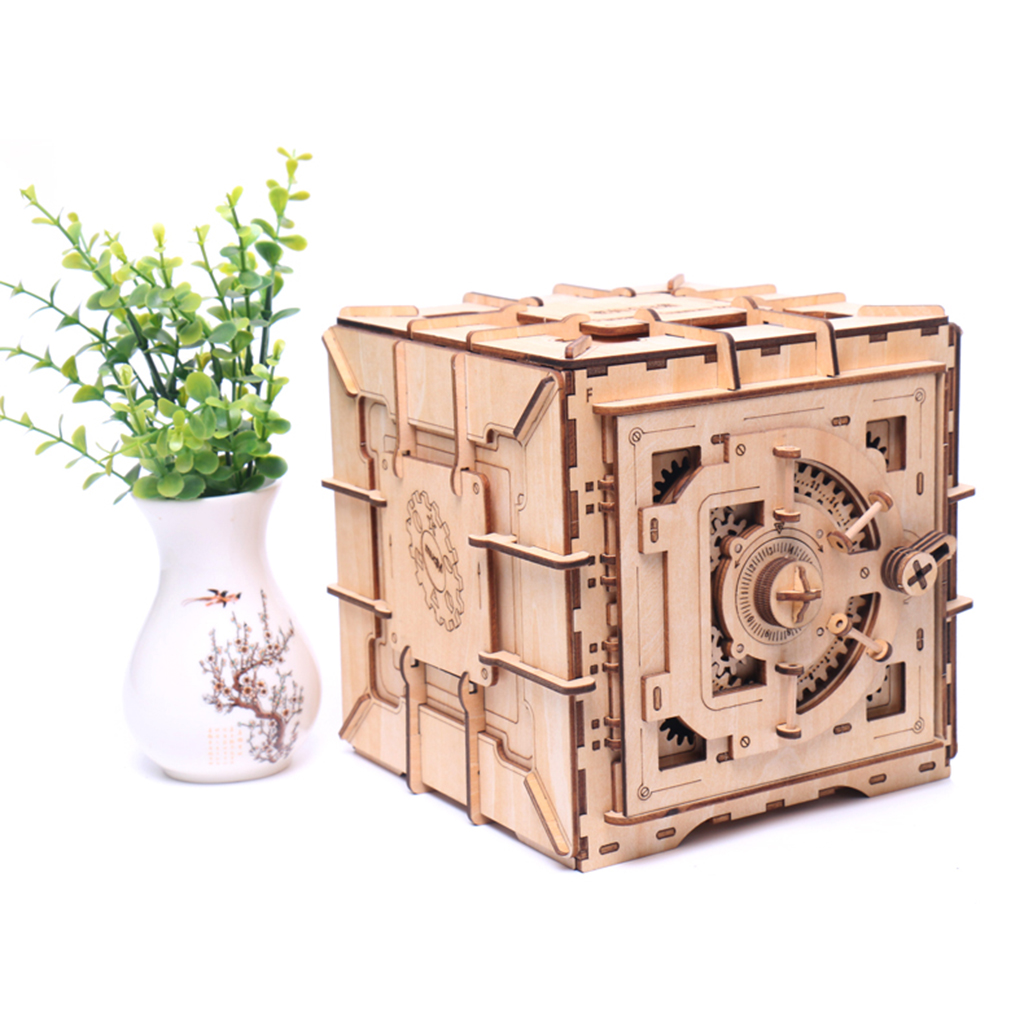 Crafts Mechanical 3D Wooden Puzzles Treasure Chest Toy Puzzle Jigsaw Gift