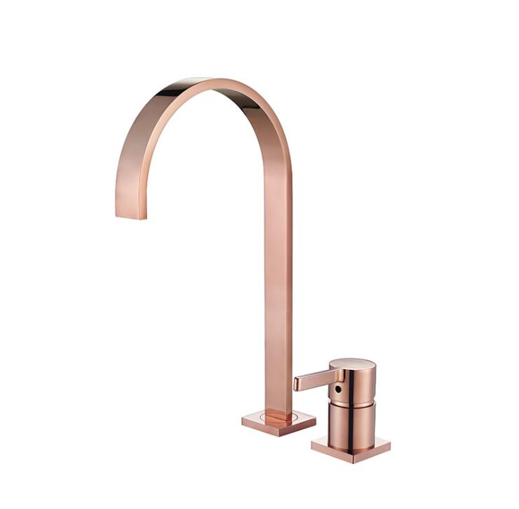 Basin Faucet Brushed Gold Faucet Hot and Cold washbasin Faucet Brass Bathroom above counter Basin kitchen Faucet EY-Y0048