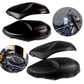For YAMAHA XSR900 XSR 900 Carbon Fiber Side Tank Covers Cafe Racer Motorcycle Tank protector Covers Sliders Protectors