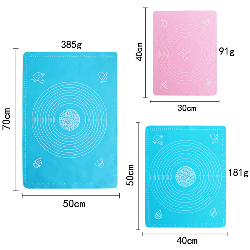 Silicone Baking Mat For Pastry Rolling Dough With Measurements Non Stick Table Sheet Kitchen Baking Supplies For Bake Pizza Cake