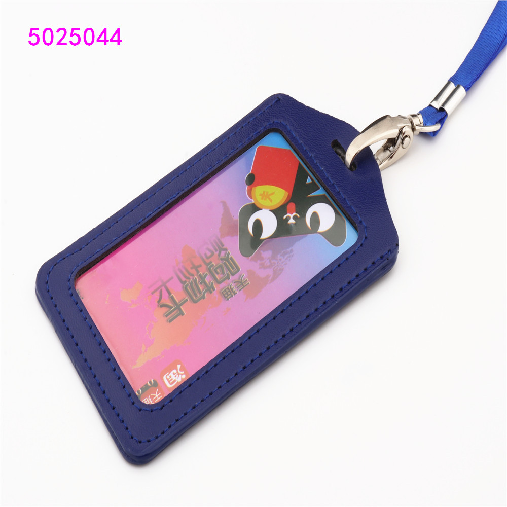 PU Leather card sleeve ID Badge Bank Credit Card Badge Holder Accessories Reels Key Ring Chain Clips School student office