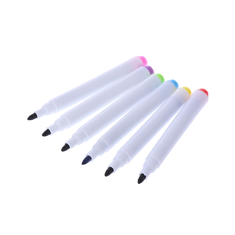 6Pcs/Set Whiteboard Erasable Marker Pen With Eraser School Supplies