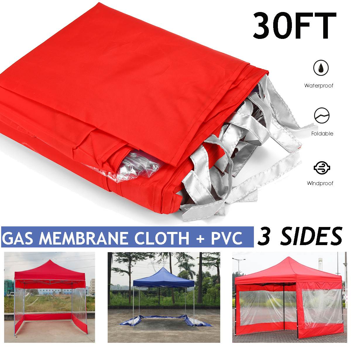 30ftx7ft Oxford Cloth Gazebos Side Walls Party Tent 9x2m Waterproof Garden Patio Outdoor Canopy Shelter Sunshade Awning Shade