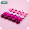 Bopoobo 20pc Silicone Beads Abacus Lentils Baby Teether Sensory DIY Crafts 16mm Chewable Beads For Baby Teething Product