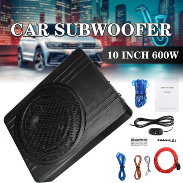 10 Inch 600W Car Subwoofer Car Audio Slim Under Seat Active Subwoofer Bass Amplifier Speaker Car Amplifier Subwoofers Woofer