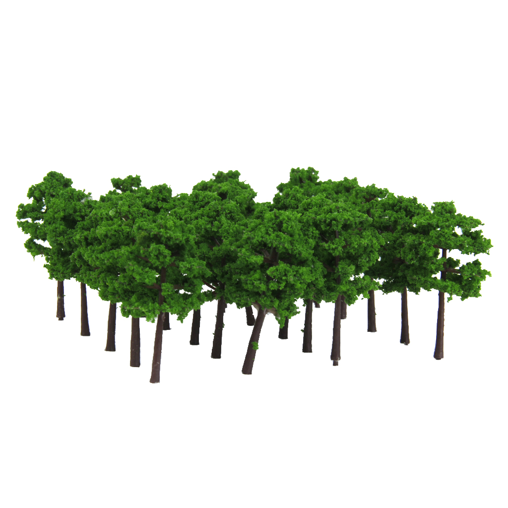 Plastic Model Trees Train Railroad Scenery 40pcs Dark Green 1/250 Z Scale