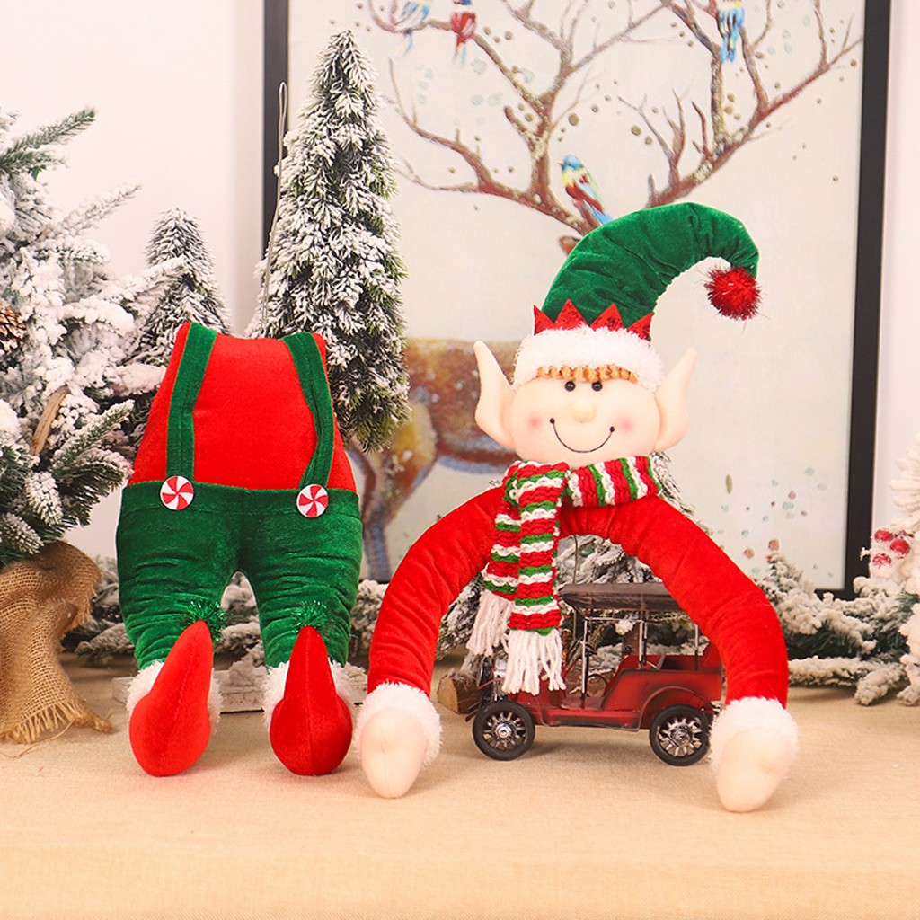 The New Christmas Telescopic Rod Faceless Doll Window Is Decorated With Tree Dolls Elves Hug The Tree Decoration Supplies