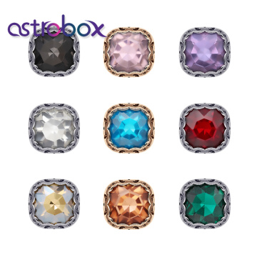 Astrobox Nest Claw Sew on Rhinestones Crystal Glass Stone Sewing Accessories Loose Gemstone Strass Fat Square For DIY Sewing