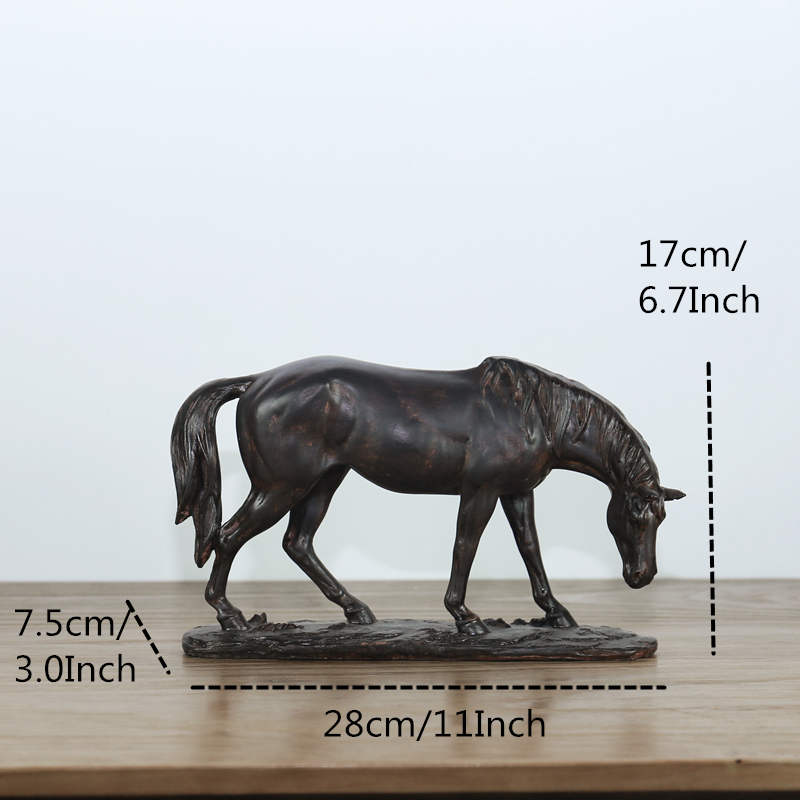 VILEAD 17cm 31.5cm Resin Horse Statue Europe Horse To Successful Lucky Figurines Creative Animal Ornament Decoration Hogar Craft