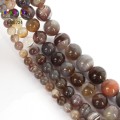 Natural Stone Botswana Sardonyx Agates Round Loose Stripe Beads 6 8 10 12mm 15" Strand Pick Size for Jewelry Making DIY