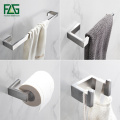 FLG 304 Stainless Steel Brushed Nickel Wall Mount Bath Hardware Sets Towel Bar Robe hook Paper Holder Bathroom Accessories Set