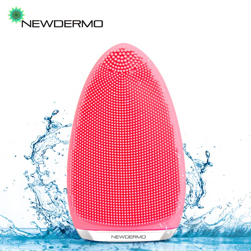 NEWDERMO Mini Facial Cleansing Brush Portable 4 Mode Electric Face Pore Deep Cleanser Silicone Brush Skin Beauty Christmas Gift