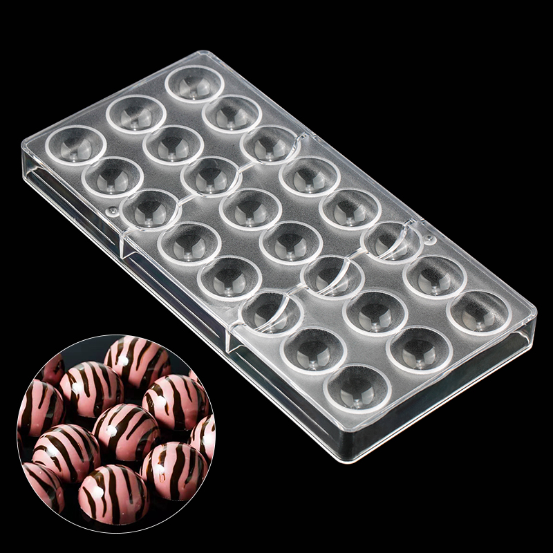 24 Half Ball Clear Diamond Chocolate Mould DIY Baking Acrylic Chocolate Maker Mousse Candy Mold Baking Pastry Tool