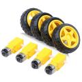 DC Electric Motor with Plastic TT Motor Tire Wheel 3-6V Dual Shaft Gear motor TT Magnetic Gearbox Engine For Arduino Smart Car