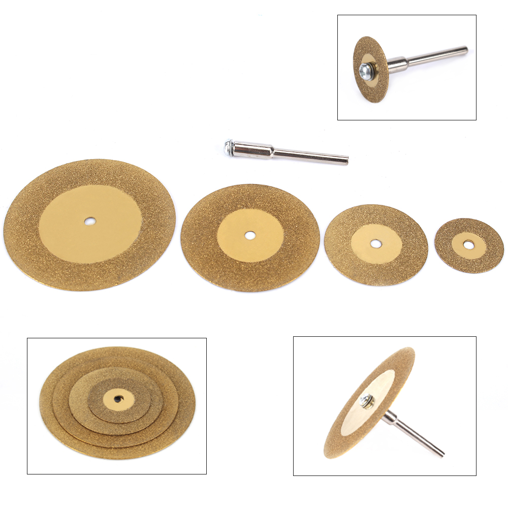 5Pc 20-50mm mini Diamond Cutting Disc Circular Grinding Wheel For Rotary Tool 3mm Shank making slots and slits and flush cutting