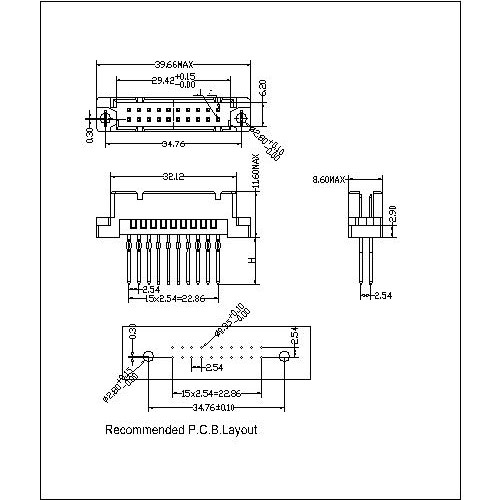 DMS-XX-XXX-218 Vertical Plug Type 0.33Q Compliant Press-Fit Connectors 20 Positions-Model