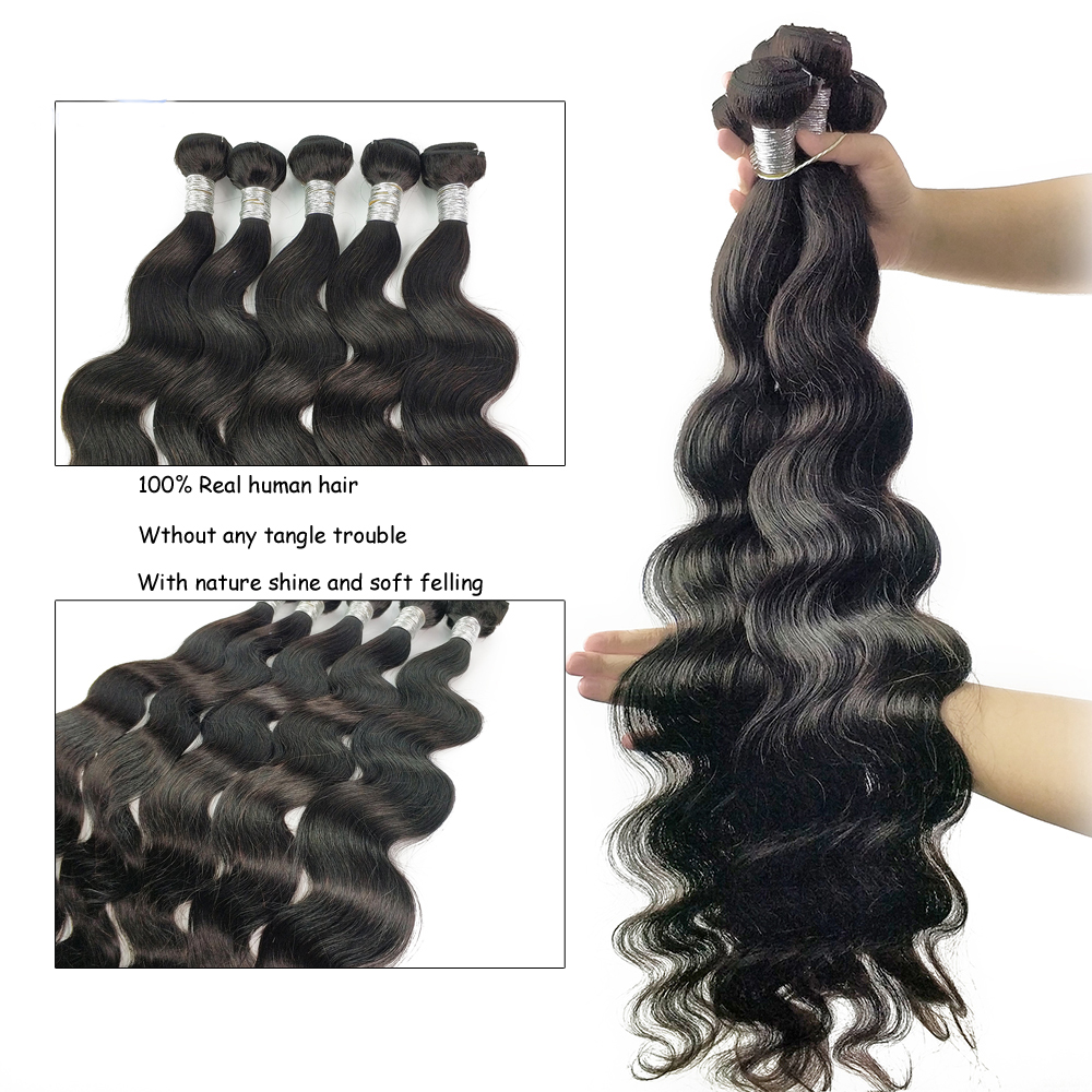 Queenlife 30 32 34 36 38 40 inch Body Wave Bundles Brazilian Hair Weave Bundles 100% Human Hair Bundles 1/3/4 Pieces Remy Hair