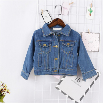 2020 autumn Toddler Kids baby Girls Denim Jean Jacket Button Coat Outwear solid color Tops 1-6Y outfits