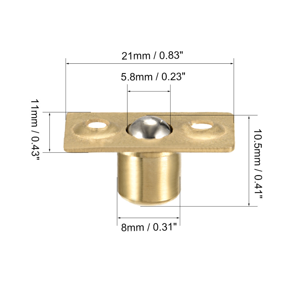 Uxcell New Arrival Small Ball Catch Door Cabinet Closet Drawer Brass Ball Catch Latch Catcher 8mm 9.5mm Shaft Dia 10 Sets