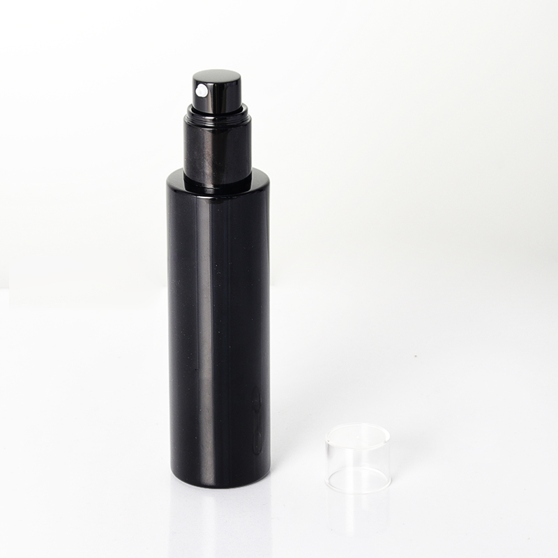Black Flat Shoulder Lotion Bottle With Transparant Overcap5 Jpg