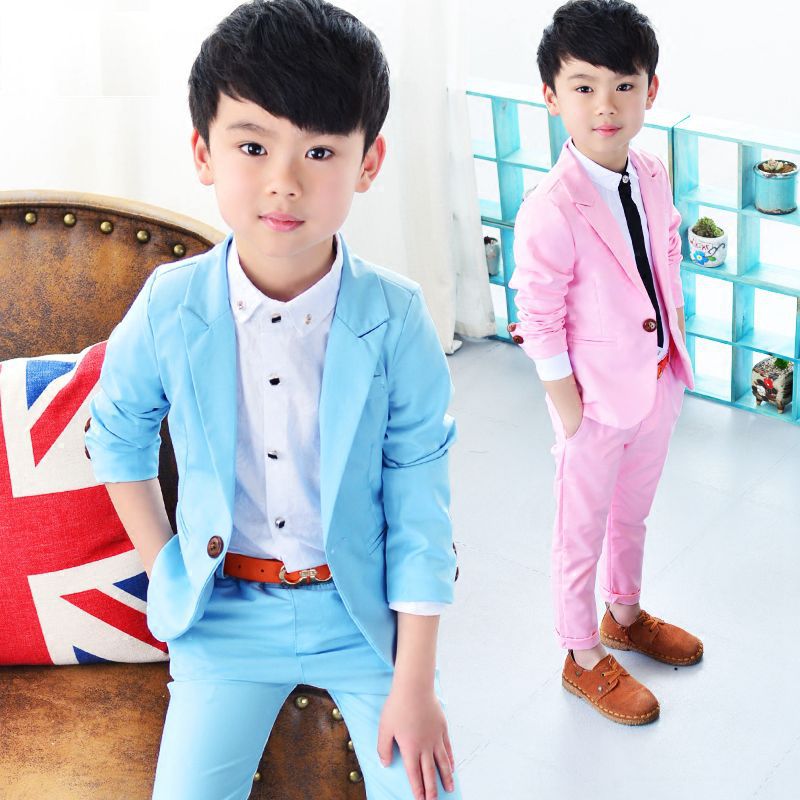 Boys Formal School Suits Kids Party Tuxedos Dress Blazer + Pants 2Pcs Boys Suits Baby Boy Spring Clothes For 3 4 5 6 7 8 Year