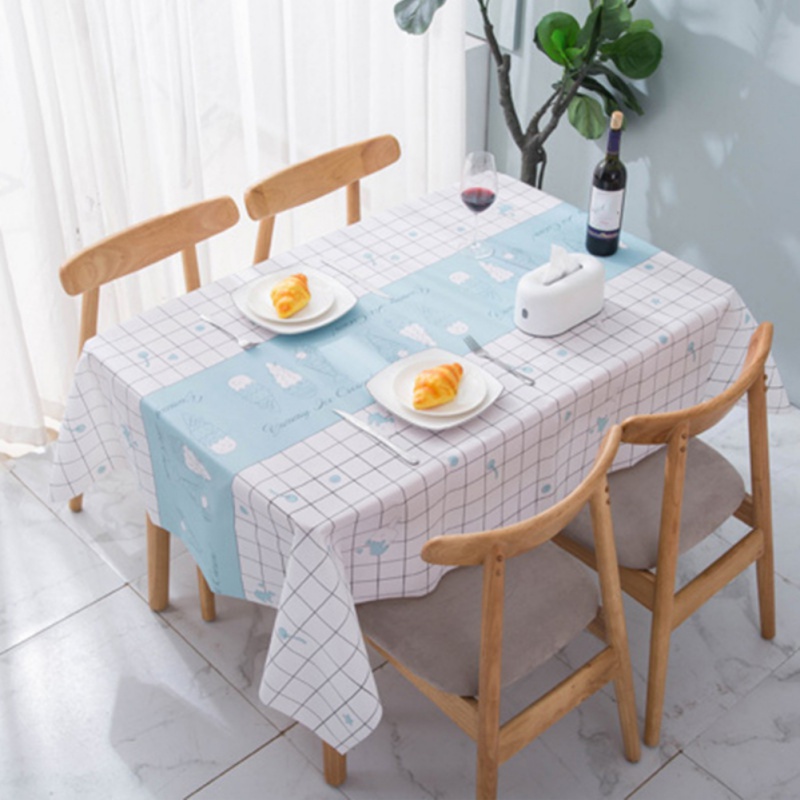 Plaid Decorative Thick Tablecloth Rectangular Waterproof, Anti-scald, Oil-free, Durable PEVA Tablecloth Rectangula