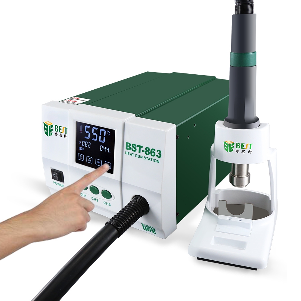 BST-863 Best Quality High Power 1200W Digital Touch Screen Display Hot Air Heat Gun SMD Rework Desoldering Station