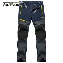 TACVASEN 4 Season Breathable Mens Tactical Pants Fishing Hiking Camping Waterproof Fleece Pants Zipper Pockets Casual Trousers