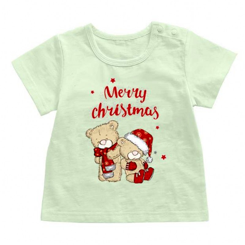 Cute Merry Christmas Bear Animal Iron On Patches For DIY Heat Transfer Clothes T-Shirt Thermal Stickers Decoration Printing