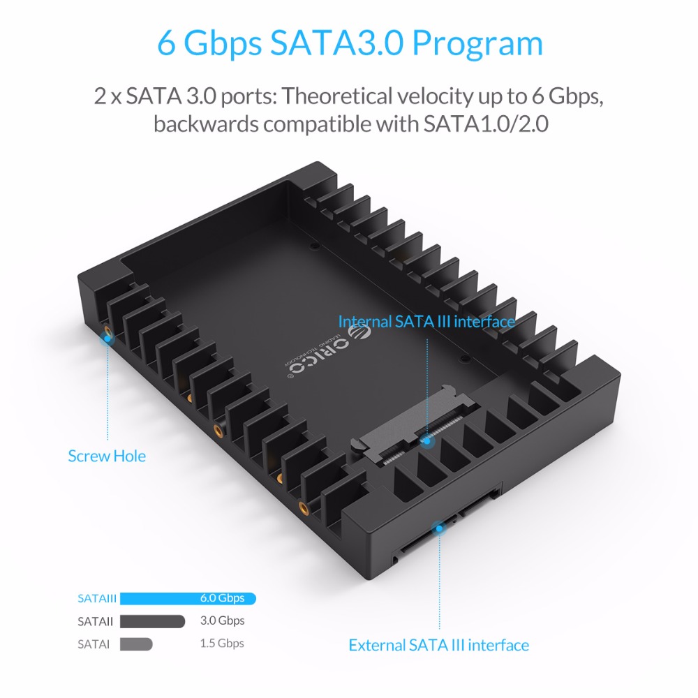 Orico 1125Ss Hdd Enclosure Standard 2.5 To 3.5 Inch 7 / 9.5 / 12.5Mm Hard Disk Drive Adapter Caddy Sata 3.0 Fast Transfer Spee