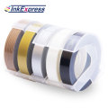 5 Colors 3D Embossing Tapes Printer Ribbon 9mm White on Black Clear Gold Sliver Wood Label Tape for Dymo Embossing Label Maker