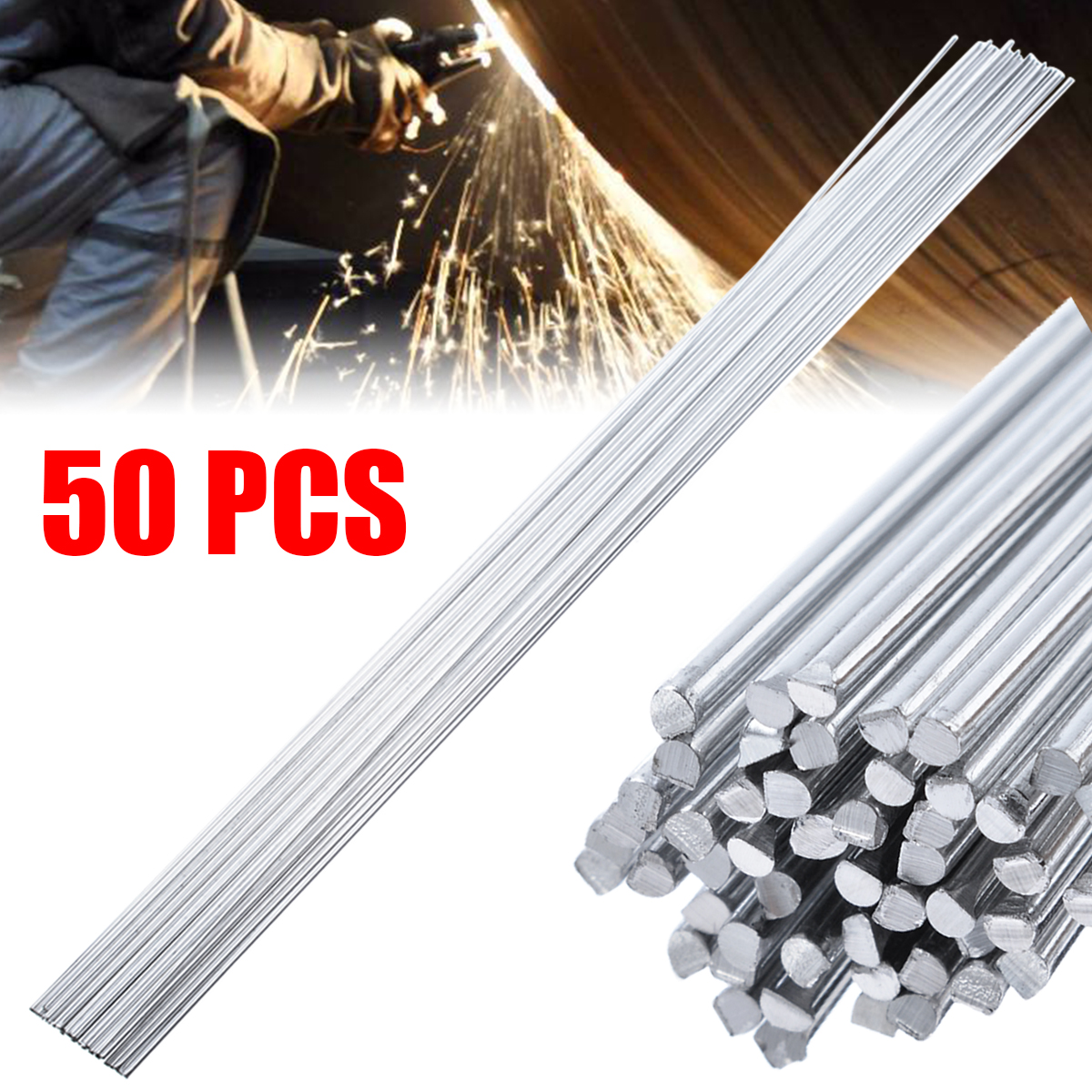 50Pcs 50cm Easy Aluminum Welding Rods Low Temperature Aluminum Solder Rod For Welding Supplies