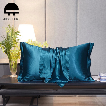 2Pcs Emulation Mulberry Silk Pillows Case Solid Color Soft Cushion Cover Chair Seat Decor Pillowcase silk Pillow Cases 48x74cm
