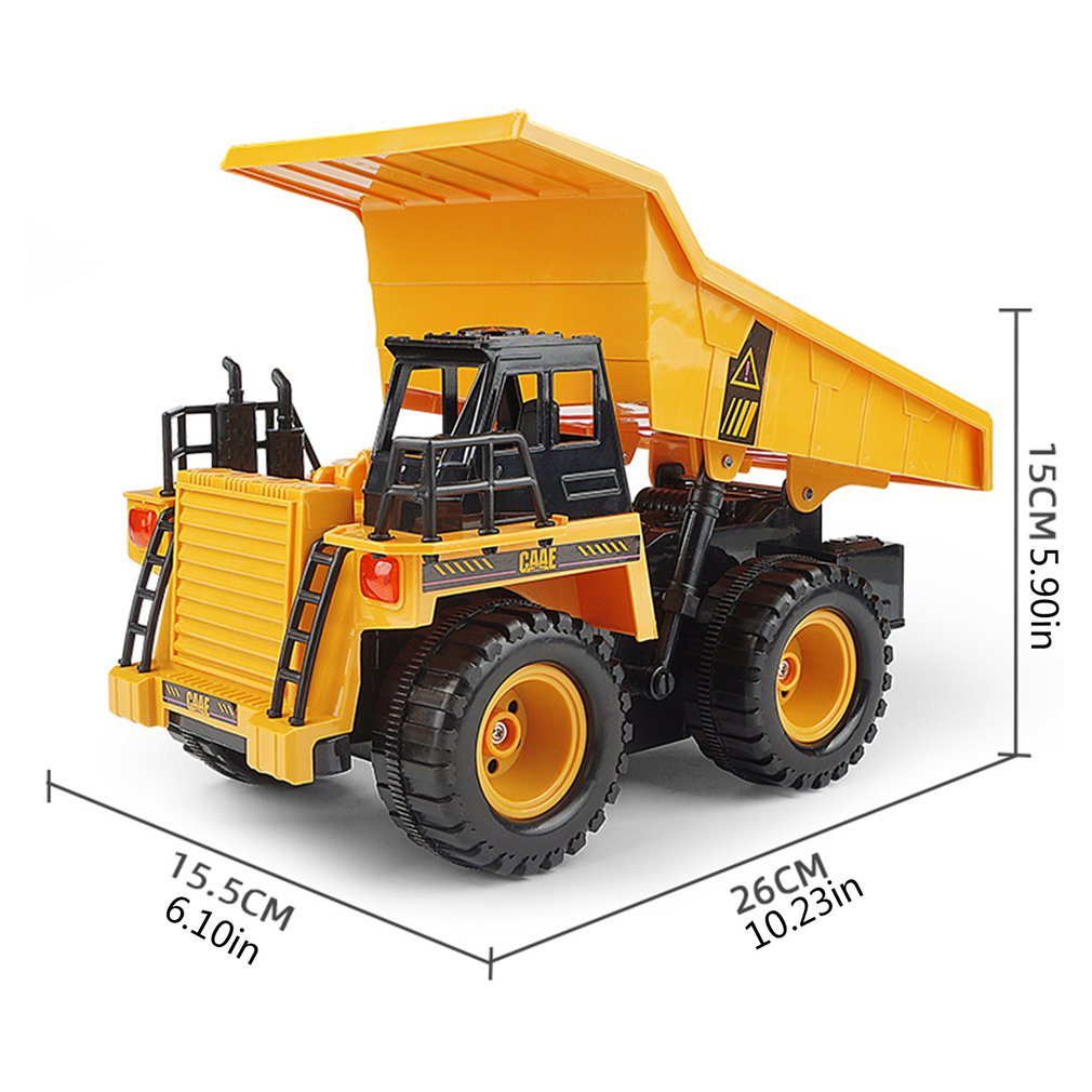 OCDAY RC Truck 2.4G 6CH Remote Control Alloy Dump Truck Big Dump Truck Engineering Vehicles Loaded Sand Car RC Toy For Kids Gif