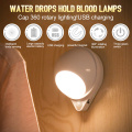 Water Drop 360 Degree Rotating Human Body Infrared Induction Lamp Portable Outdoor And Bedroom Decor Universal LED Night Lights