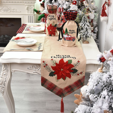 Christmas Table Decoration Table Flag Table Mat Tablecloth XMAS Party Supplies Party Dinner Non-slip Table Runner